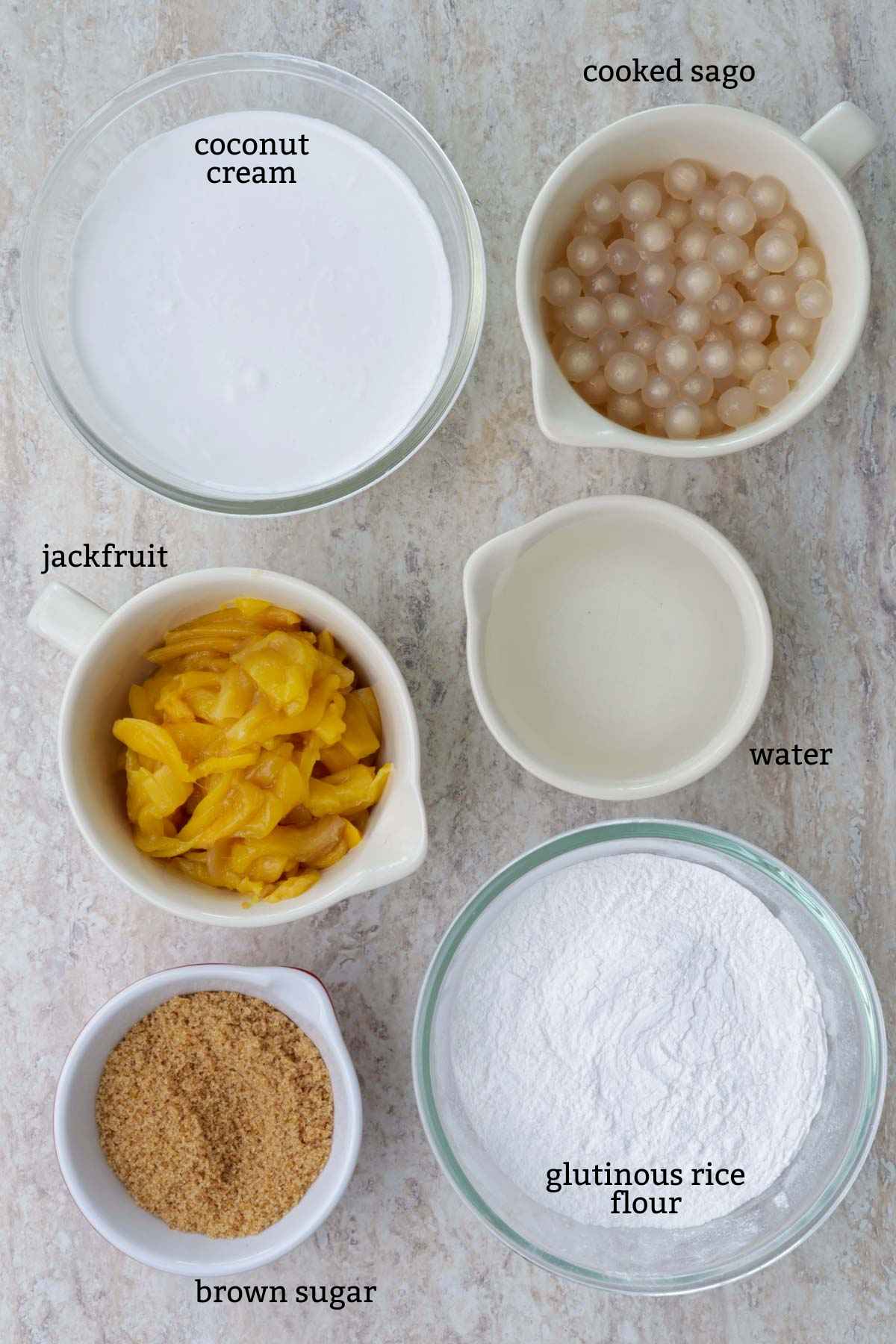 Ingredients for palitaw sa latik.